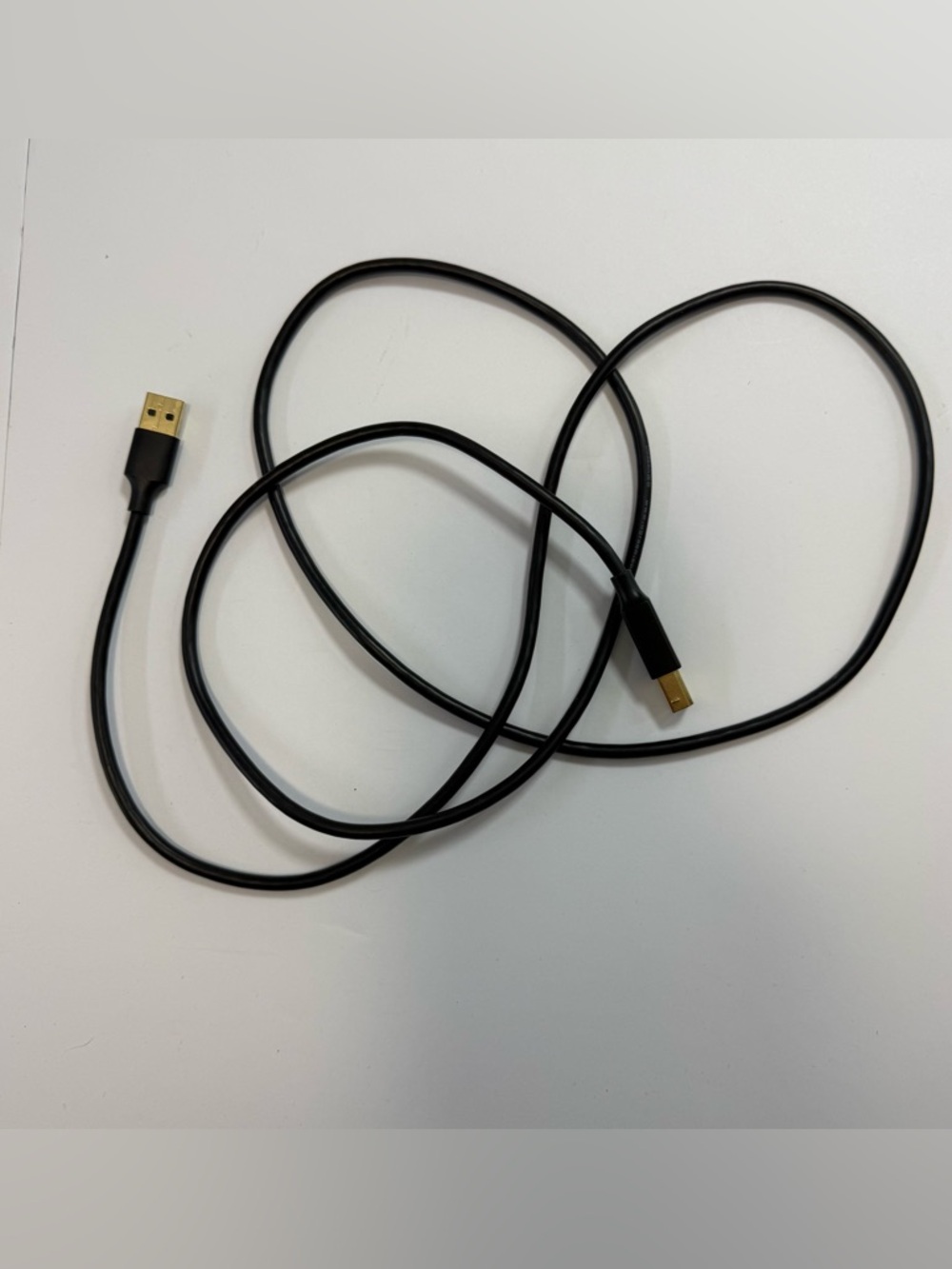 USB 2.0 Printer Cable A male to B male gold plated black 5 ft data cord scanner